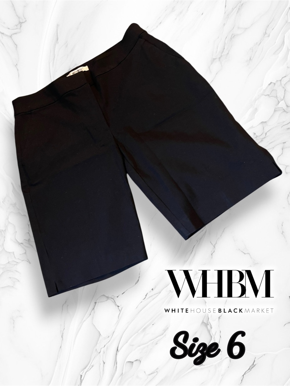 White House Black Market Black Tailored Stretch Shorts 9.5" inseam
